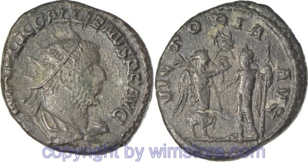 Gallienus 253 - 268, Antoninian, IMP C P LIC GALLIENVS P F AVG // VICTORIA AVG, AE, -ss