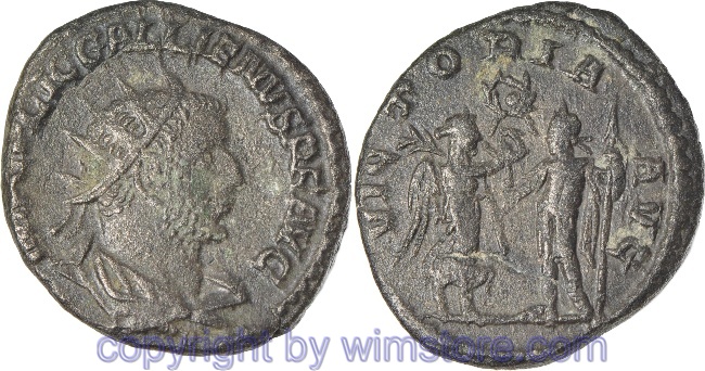 Gallienus 253 - 268, Antoninian, IMP C P LIC GALLIENVS P F AVG // VICTORIA AVG, AE, -ss