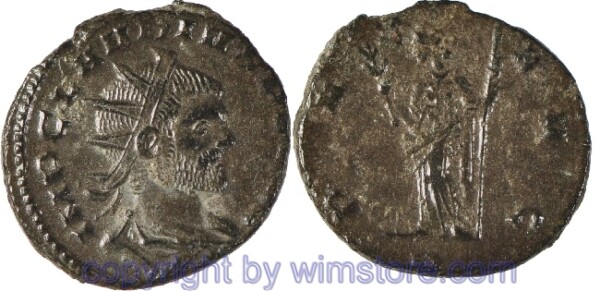 Claudius II. Gothicus 268 - 270, Antoninian, 18,5 mm, 2,93 g, IMP CLAVDIVS P F AVG // PAX AVG, AE, ss