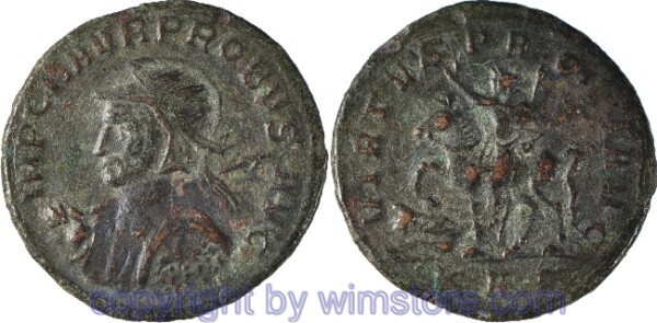 v30519 Claudius II. Gothicus 268 - 270, Antoninian, 22 mm, 3,61 g, IMP C M AVR PROBVS AVG // VIRTVS PROBI AVG / KH(A)Г, AE, ss-vz