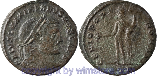 v30524 Galerius 293 - 311, Heraclea, Follis, 28 mm, 7,63 g, GAL VAL MAXIMIANVS NOB CAES // GENIO POPVLI ROMANI / HTГ, AE, -ss