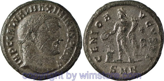v30533 Maximinus II. Daia (Daza) 305 - 313, Nicomedia, Follis, 22 mm, 4,78 g, IMP C GAL VAL MAXIMINVS P F AVG // GENIO AVGVSTI / SMN, AE, ss