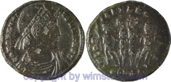 v30540 Constantinus I. Magnus 306 - 337, Constantinopolis, Follis, 18,8 mm, 2,68 g, CONSTANTINVS MAX AVG // GLORIA EXERCITVS / CONSA, AE, -vz