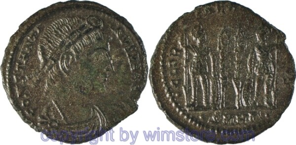 v30545 Constantinus I. Magnus 306 - 337, Heraclea, Follis, 17,9 mm, 2,25 g, CONSTANTINVS MAX AVG // GLORIA EXERCITVS / •SMHГ•, AE, ss