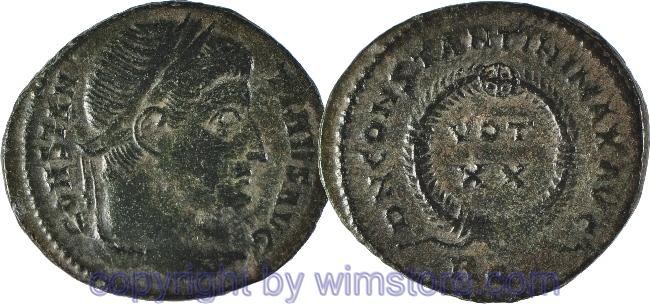 Constantinus I. Magnus 306 - 337, Rom, Follis, 19,2 mm, 2,35 g, CONSTANTINVS AVG // DN CONSTANTINI MAX AVG / RQ, AE, vz