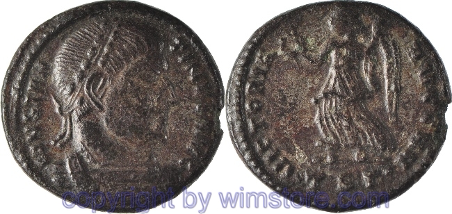 Constantinus I. Magnus 306 - 337, Thessalonica, Follis, 18,8 mm, 2,62 g, CONSTANTINVS AVG // VICTORIAE AVGG NN / •TS•Г•., AE, ss