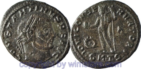 Constantinus I. Magnus 306 - 337, Thessalonica, Follis, 24,9 mm, 5,37 g, CONSTANTINVS P F AVG // IOVI CONSERVATORI / •SM•TS•, AE, ss