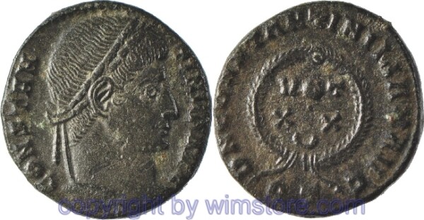 Constantinus I. Magnus 306 - 337, Ticinium, Follis, 18 mm, 3,28 g, CONSTANTINVS AVG // DN CONSTANTINI MAX AVG / QT, AE, ss