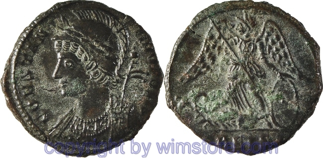 Constantinus I. Magnus 306 - 337, Städteprägung für Konstantinopel, Siscia, Follis, 17,9 mm, 2,59 g, CONSTANTINOPOLIS // keine Umschrift / •ASIS•, AE, ss, Belagstellen