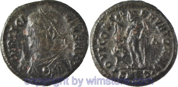 Licinius I. 308 - 324, Cyzicus, Follis, 17,5 mm, 2,91 g, IMP LICINIVS AVG // IOVI CONSERVATORI AVGG / SMK, AE, ss