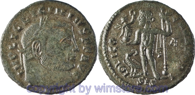 Licinius I. 308 - 324, Siscia, Follis, 21 mm, 3,08 g, IMP LIC LICINIVS P F AVG // IOVI CONSERVATORI / SIS, AE, ss