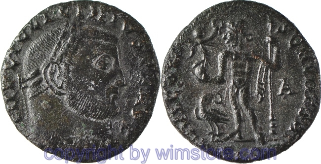 Licinius I. 308 - 324, Siscia, Follis, 19,4 mm, 3,22 g, IMP LIC LICINIVS P F AVG // IOVI CONSERVATORI / SIS, AE, s-ss