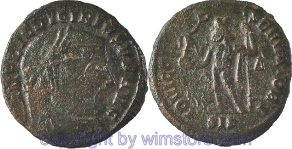 Licinius I. 308 - 324, Siscia, Follis, 21,3 mm, 2,80 g, IMP LIC LICINIVS P F AVG // IOVI CONSERVATORI / SIS, AE, s-ss