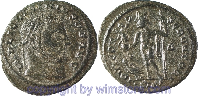 Licinius I. 308 - 324, Siscia, Follis, 22,7 mm, 3,07 g, IMP LIC LICINIVS P F AVG // IOVI CONSERVATORI / •SIS, AE, ss