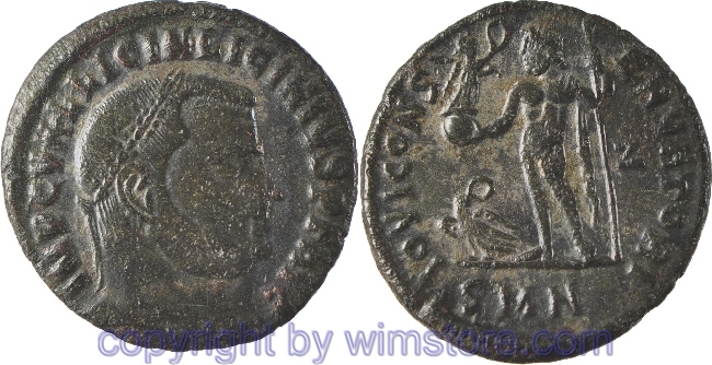 Licinius I. 308 - 324, Nicomedia, Follis, 20,4 mm, 2,89 g, IMP C VAL LICIN LICINIVS P F AVG // IOVI CONSERVATORI / SMN, AE, ss