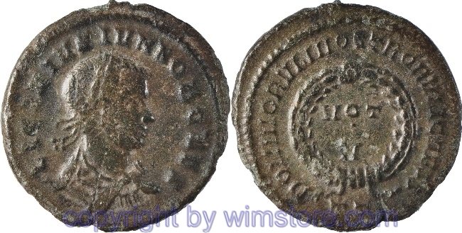 Licinius II. 317 - 324, Ticinium, Follis, 19,5 mm, 2,53 g, LICINIVS IVN NOB CAES // DOMINORVM NOSTRORVM CAESS / TT, AE, ss