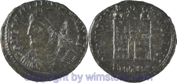Constantinus II. 317 - 340, Thessalonica, Follis, 20 mm, 2,87 g, CONSTANTINVS IVN NOB C // PROVIDENTIAE CAESS / SMTSΔ, AE, -ss