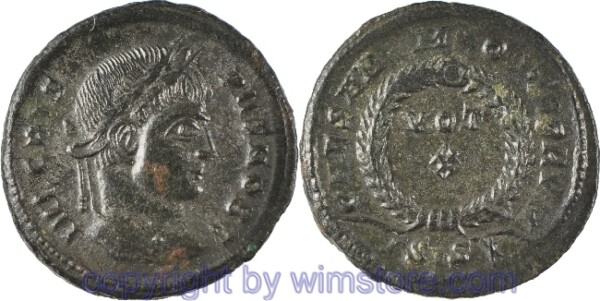 Crispus 317 - 326, Siscia, Follis, 19,8 mm, 3,29 g, IVL CRISPVS NOB C // CAESARVM NOSTRORVM / ГSIS☆, AE, ss-vz