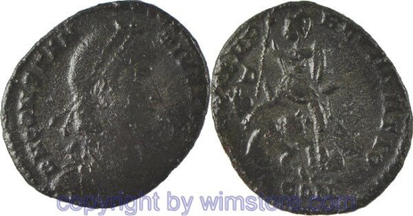 Constantius II. 324 - 361, Arelate, Centenionalis, 18,5 mm, 2,16 g, D N CONSTANTIVS P F AVG // FEL TEMP REPATARIO / SCON, AE, -ss