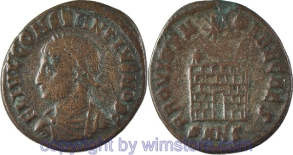 Constantius II. 324 - 361, Nicomedia, Centenionalis, 19,2 mm, 2,66 g, FL IVL CONSTANTIVS NOB C // PROVIDENTIAE CAES / SMNS, AE, -ss