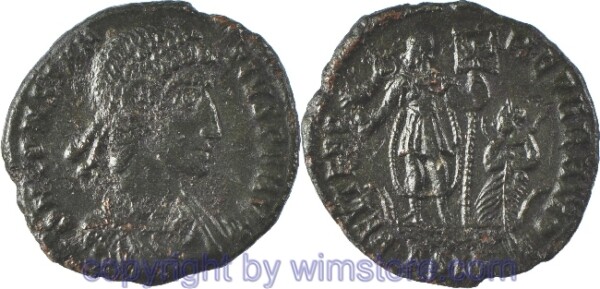 Constantius II. 324 - 361, Siscia, Centenionalis, 19 mm, 2,66 g, D N CONSTANTIVS P F AVG // FEL TEMP REPARATIO / ГSIS, AE, ss