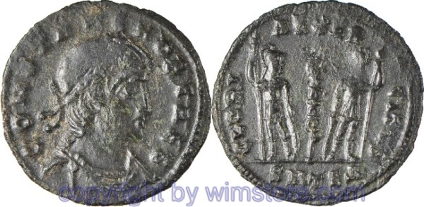Constans 333 - 350, Thessalonica, AE 3, 17,2 mm, 1,10 g, CONSTANS NOB CAES // GLORIA EXERCITVS / SMTSΔ, AE, ss