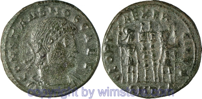 Constans 333 - 350, Thessalonica, AE 3, 18,6 mm, 2,73 g, CONSTANS NOB CAES // GLORIA EXERCITVS / SMTSΔ, AE, ss