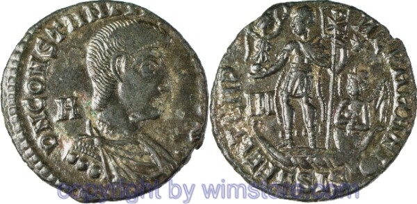 v30699 Constantius Gallus 351 - 354, Siscia, Maiorina, 21,8 mm, 4,64 g, D N CONSTANTIVS IVN NOB C // FEL TEMP REPARATIO / ГSIS, AE, ss