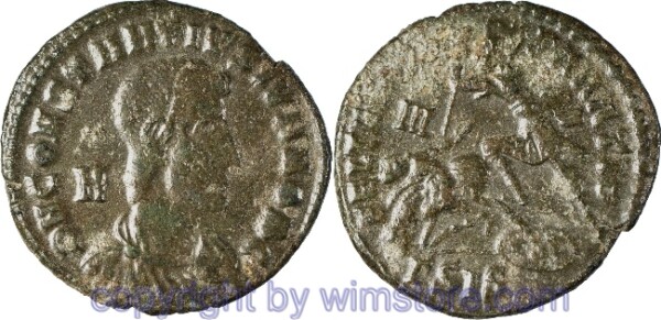 v30700 Constantius Gallus 351 - 354, Siscia, Maiorina, 23,5 mm, 5,11 g, D N CONSTANTIVS IVN NOB C // FEL TEMP REPARATIO / ГSIS, AE, -ss, Belagstelle