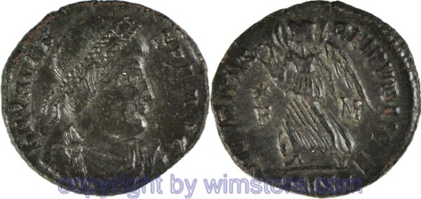 v30725 Valens 364 - 378, Siscia, AE 3, 17,9 mm, 2,48 g, D N VALENS P F AVG // SECVRITAS REIPVBLICAE / ASISC, ss