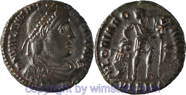 Valentinianus I. 364 - 375, Siscia, AE 3, 18 mm, 2,38 g, D N VALENTINIANVS P F AVG // GLORIA ROMANORVM / DГSISC, ss