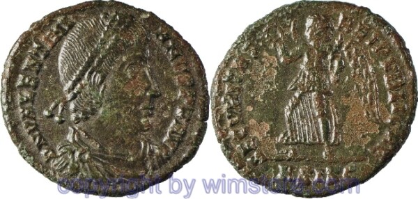 Valentinianus I. 364 - 375, Siscia, AE 3, 18,7 mm, 2,35 g, D N VALENTINIANVS P F AVG // SECVRITAS REIPVBLICAE / ASISC, ss