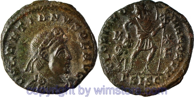 Gratianus 367 - 383, Siscia, AE 3, 17,9 mm, 2,48 g, D N GRATIANVS P F AVG // GLORIA ROMANORVM / ГSISC, ss