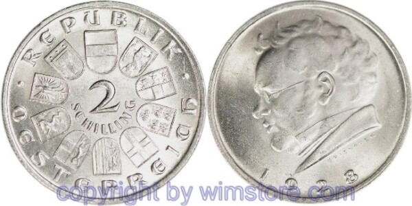1. Republik, 2 Schilling 1928, Franz Schubert, J 430, Silber, vz-st