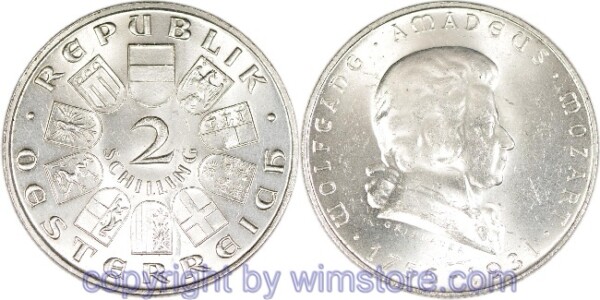 1. Republik, 2 Schilling 1931, Wolfgang Amadeus Mozart, J 433, Silber, vz