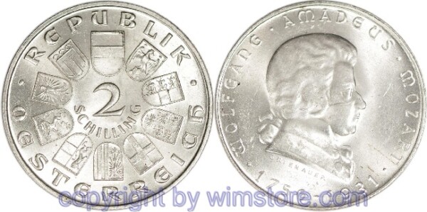 1. Republik, 2 Schilling 1931, Wolfgang Amadeus Mozart, J 433, Silber, vz, fleckig