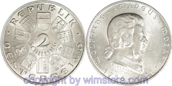 1. Republik, 2 Schilling 1931, Wolfgang Amadeus Mozart, J 433, Silber, vz, fleckig