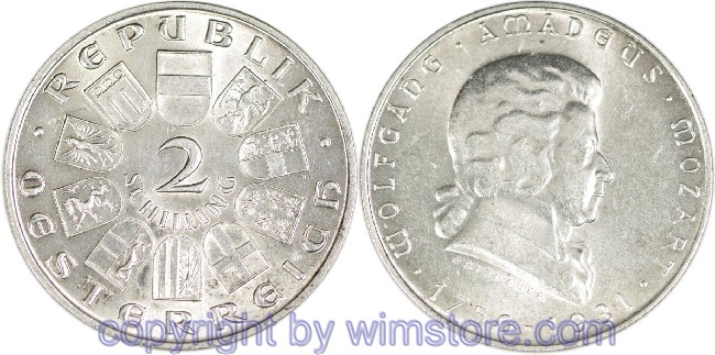 1. Republik, 2 Schilling 1931, Wolfgang Amadeus Mozart, J 433, Silber, vz, fleckig