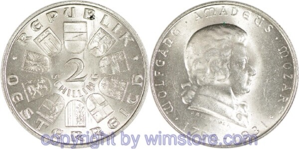 1. Republik, 2 Schilling 1931, Wolfgang Amadeus Mozart, J 433, Silber, vz, fleckig