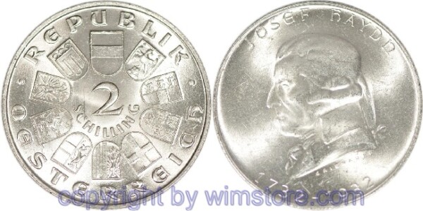1. Republik, 2 Schilling 1932, Joseph Haydn, J 434, Silber, vz