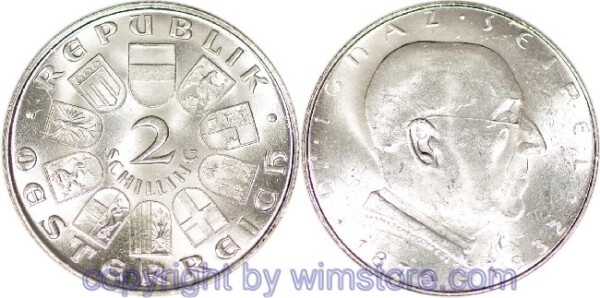 1. Republik, 2 Schilling o.J. (1933), Dr. Ignaz Seipel, J 435, Silber, vz, fleckig