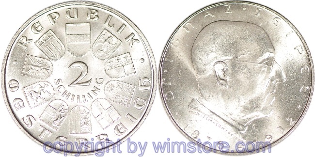 1. Republik, 2 Schilling o.J. (1933), Dr. Ignaz Seipel, J 435, Silber, vz