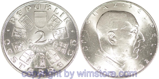 1. Republik, 2 Schilling o.J. (1933), Dr. Ignaz Seipel, J 435, Silber, vz