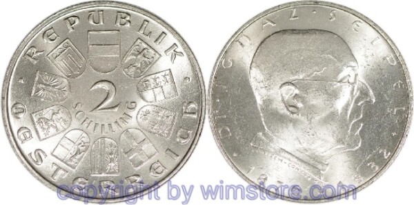 1. Republik, 2 Schilling o.J. (1933), Dr. Ignaz Seipel, J 435, Silber, ss