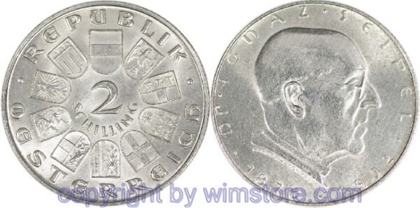 1. Republik, 2 Schilling o.J. (1933), Dr. Ignaz Seipel, J 435, Silber, ss