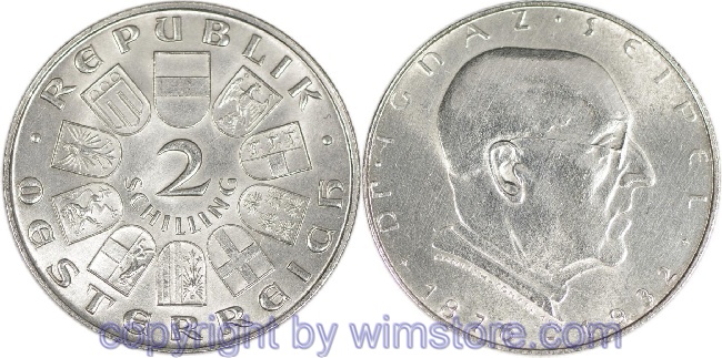 1. Republik, 2 Schilling o.J. (1933), Dr. Ignaz Seipel, J 435, Silber, ss