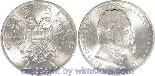 1. Republik, 2 Schilling 1935, Dr. Karl Lueger, J 442, Silber, vz, fleckig