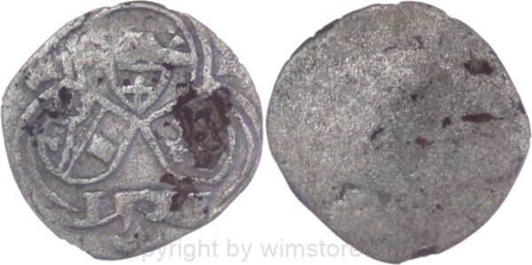 Salzburg 1519 - 1540, Matthäus Lang von Wellenburg, Einseitiger Zweier (2 Pfennig) 1521, Pr. 277, Silber, -ss, Belagstelle