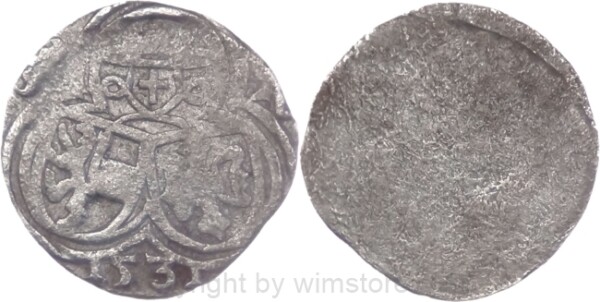 Salzburg 1519 - 1540, Matthäus Lang von Wellenburg, Einseitiger Zweier (2 Pfennig) 1531, Pr. 287, Silber, -ss