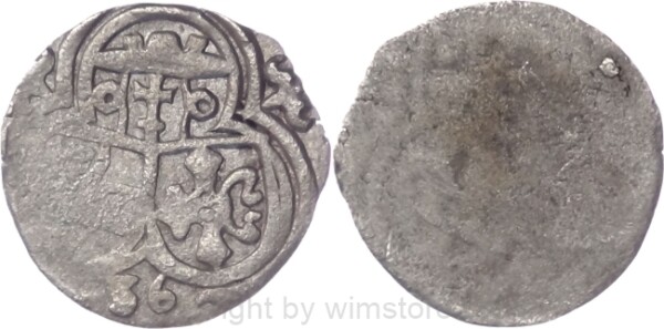 Salzburg 1519 - 1540, Matthäus Lang von Wellenburg, Einseitiger Zweier (2 Pfennig) (15)36, Pr. 294, Silber, vz, Prägeschwäche